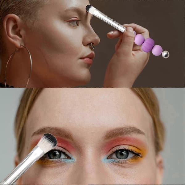 6X Perle-venlige Makeupbørster Silikoneperler DIY Makeup Kosmetiske Børster Perlebørstesæt til DIY