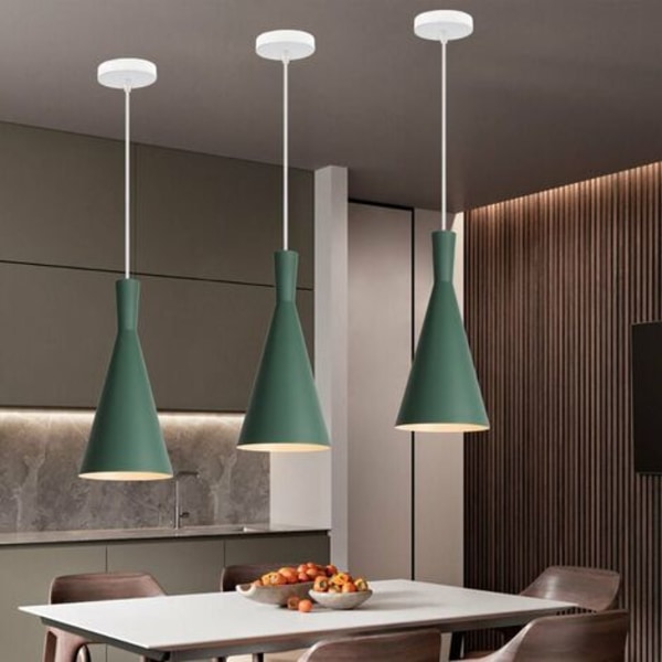 Modern Creative Pendel Ljuskrona E27 Dekorativ Pendel Lampa Sovrum Vardagsrum (Grön) - Grön