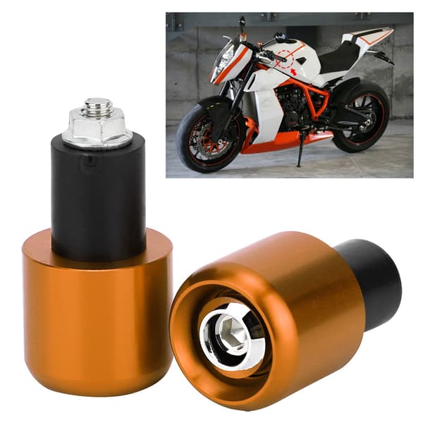 2 st 22 mm Motorcykelstyre Ändplugg Guld Modifieringstillbehör