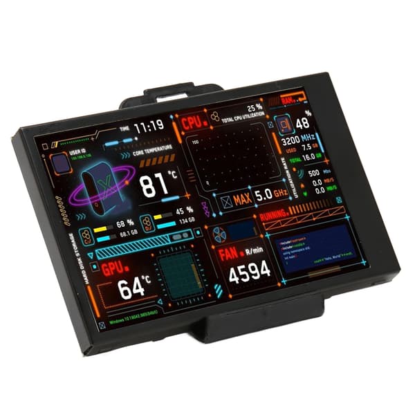 3,5-tommers IPS-datatemperaturmonitor Dobbel USB C Tilpassbar layout PC CPU-datamonitor ARGB-kabinett-temaeditor