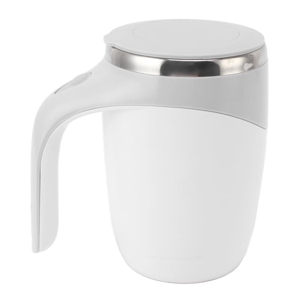 Automatisk Magnetisk Omrörande Kaffemugg Batteridriven Självomrörande Kopp Rostfritt Stål Foder Vit