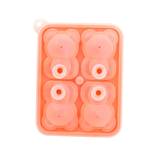 Liten Björn Form Isform 4 Fack Silikon Isblock Form Rosa