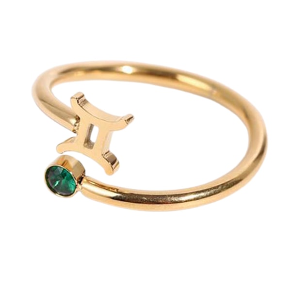 Kvinder Ring Constellation Rhinestones Klassisk mode Udseende galvanisering fingerring til dagligt slid Gemini