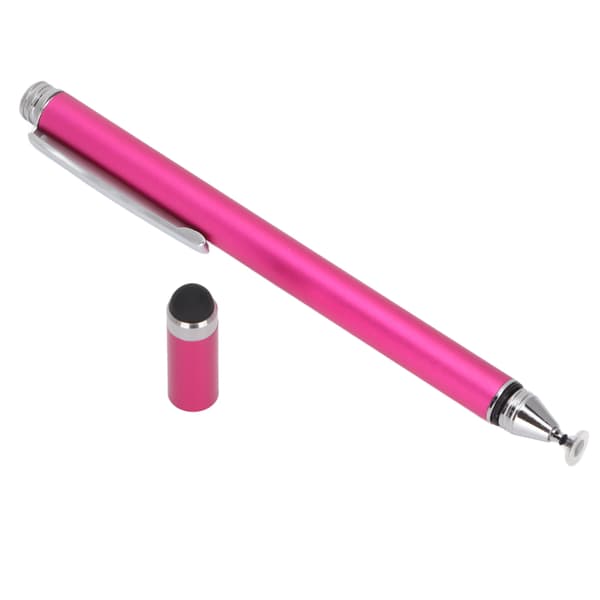2 i 1 Stylus Pen Kompakt Bærbar Touch Screen Pen til IOS Tablet Kindle IPhone Rosarød