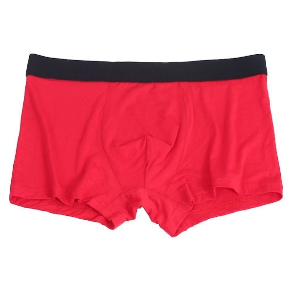 Menn Boxer Briefs Undertøy Pustende Trunks Underbukser Red XL