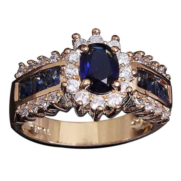 Kvinder Vintage Cubic Zirconia Indlagt Band Finger Ring Bryllupsfest smykker gave US 9