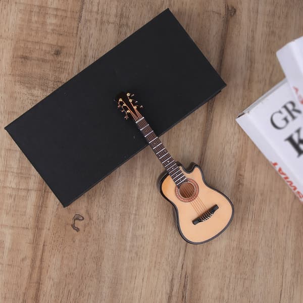 Miniatyr Akustisk Klassisk Gitarr Modell Mini Trägitarr Skrivbordsdekoration Presenter 16cm