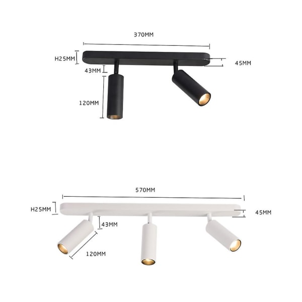 Tre hode spotlight led hjem taklampe dobbelt hode soverom
