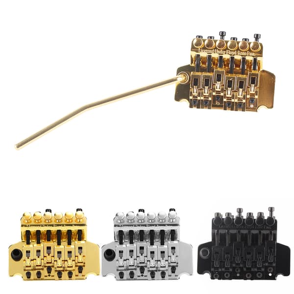 Elektrisk Gitarr Tremolo Stall System Dubbel Gungande Fjäder Stabilisator Guld