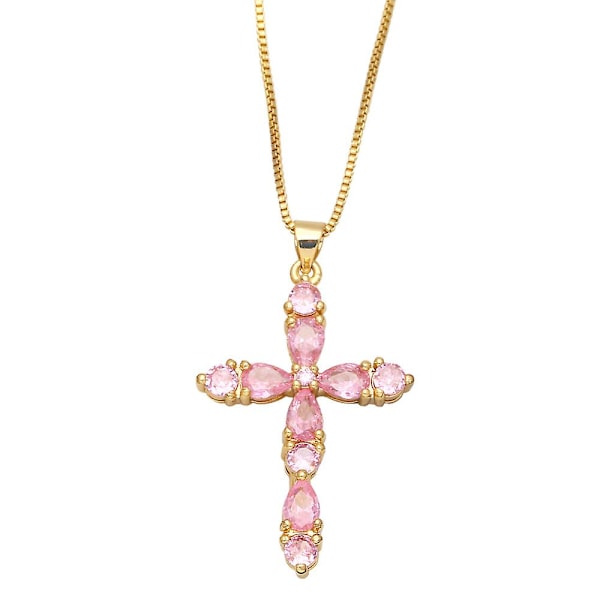 Halsband Vintage Zircon Cross Modesmycken Ac9714