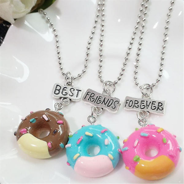 3 kpl Best Friend Forever -kaulakoru Donitsit riipus naiset tytöille lahjat
