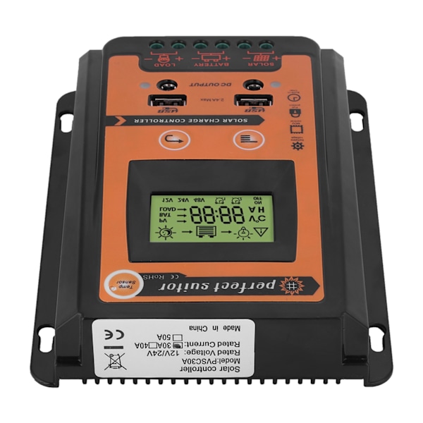 12V 24V 30A PWM MPPT Solar Charge Controller Kort Version Dobbelt USB LCD Display Batteri Regulator