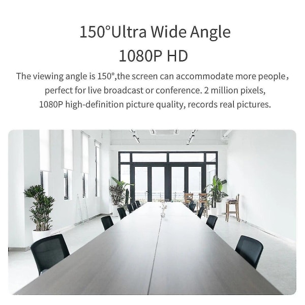 1080p USB verkkokamera Ultralaajakulmainen automaattinen sisäänrakennettu mikrofoni Webbikamerat (1080p)