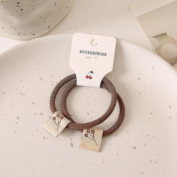2st Hårrep Enfärgad Enkelhet Hög elasticitet Armband Hästsvanshållare Hårtillbehör för Khaki