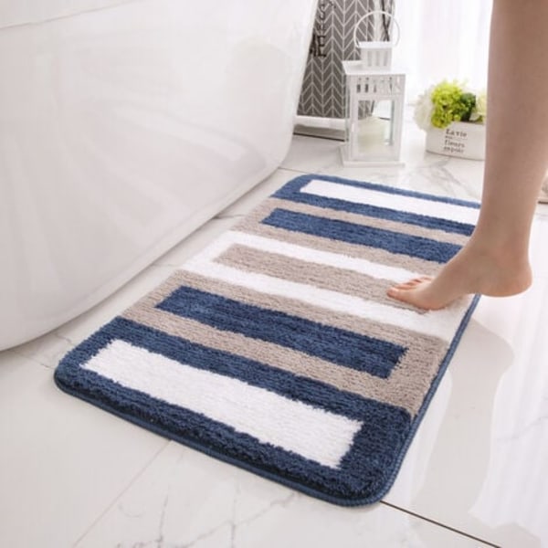 Skridsikker bademåtte Køkkentæppe Badeværelsestæppe MoCatherineux Soft Microfiber Brusemåtte, Hurtigtørrende, Vandabsorberende, Mach