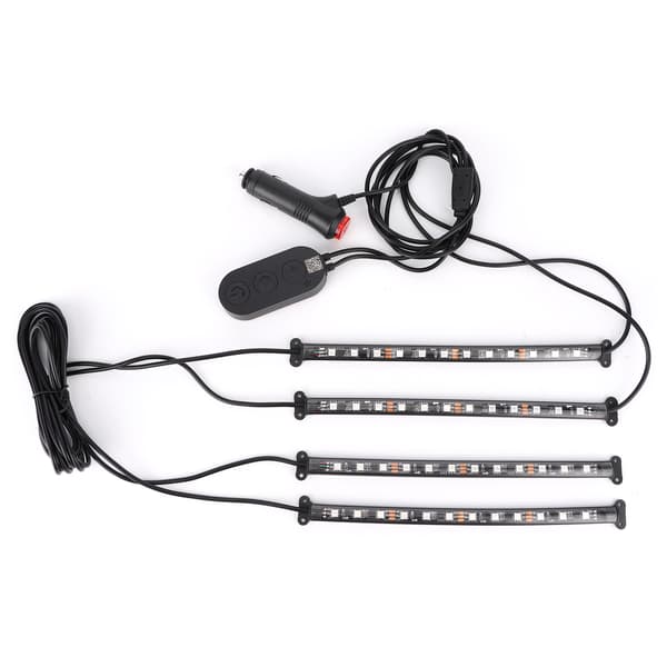 Interiør Ambient Light Dynamisk dekorativ 4 RGB lampestriper Fjernkontroll via telefon Bluetooth APP
