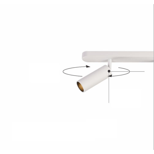 LED husholdningsloftslampe dobbelthoved (2*7w sort 4000k)