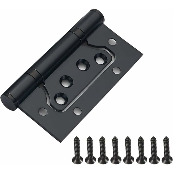 3 stk rustfrit stål hængsler, rektangulære blade 100 mm dørhængsler,