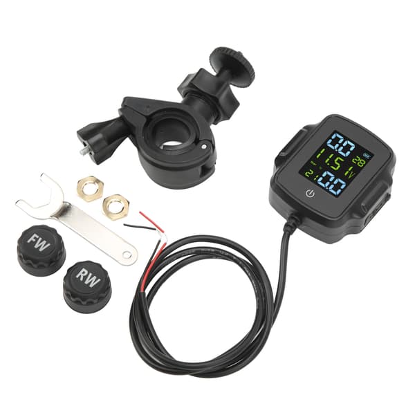 Motorcykeldäcktrycksövervakningssystem 2 Externa sensorer 12V USB-laddning Högprecisionsdisplay