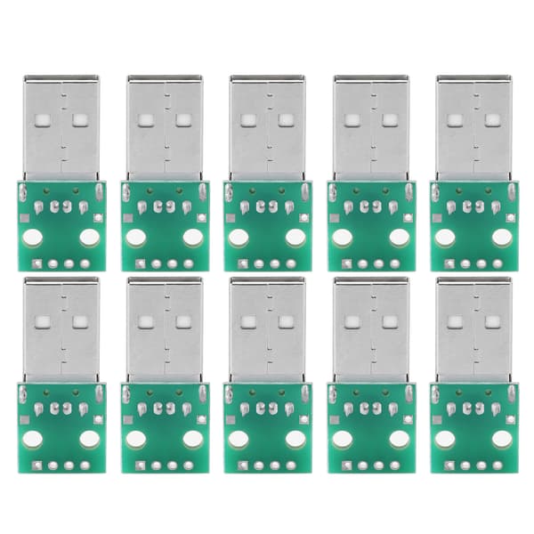 10 stk. USB Type A Hanstik til DIP Adapterkort 4 Pin 2,54 mm Pitch