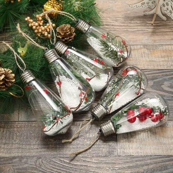 Klare LED-julekuler som henger til juletre, bryllupsfest, bursdag