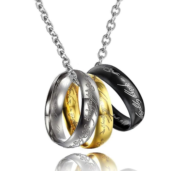 Guldfarvede ringe med kæde rustfrit stål One Ring of Power smykker til kvinder mænd Gold
