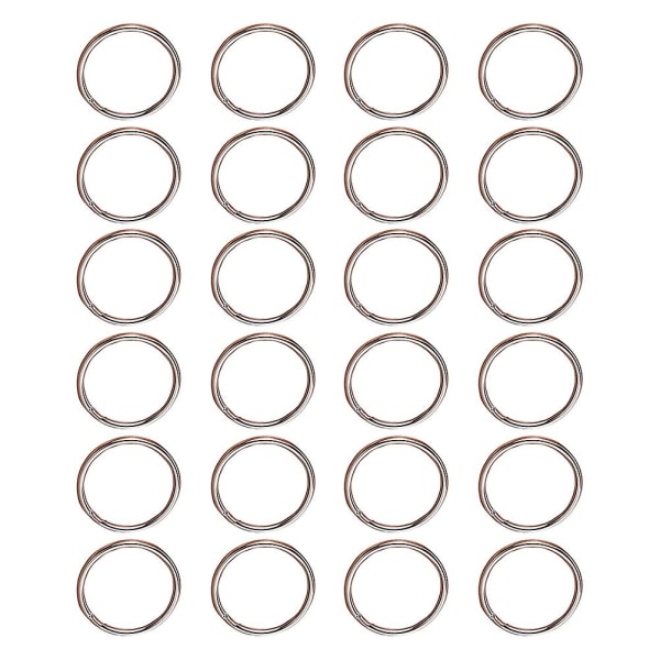 24 stk Nøgleringe Flade Nøgleringe Metal Nøglering Ringe Diy Keys Attachment