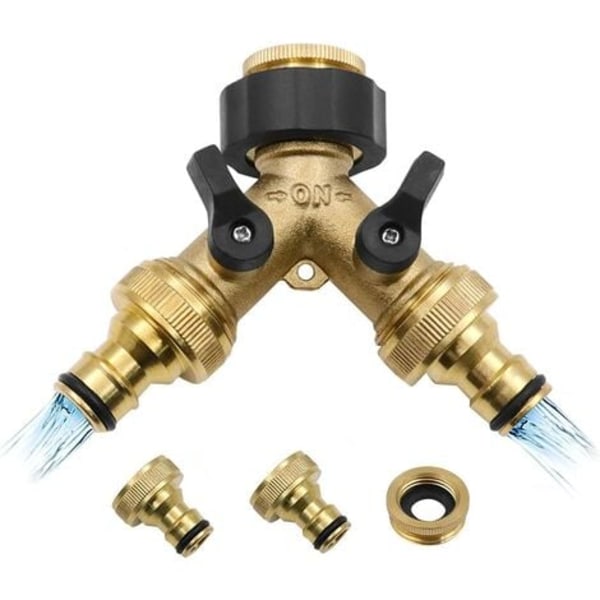 2-veis Y-fordeler, TOCYORIC 2-veis Y-splitter, 3/4" Y-splitter, messingkrankobling for vaskemaskin med individuell