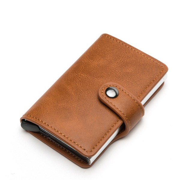RFID NFC beskyttelse lommebok kortholder 5 kort Brown