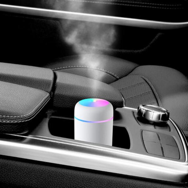 Luftfuktare, bärbar USB tyst luftfuktare för hembil vit