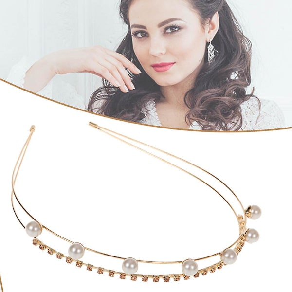 Dobbeltrad perlehodebånd Rhinestone hodeplagg Jenter Bursdagsoverraskelsesgave Silver 3