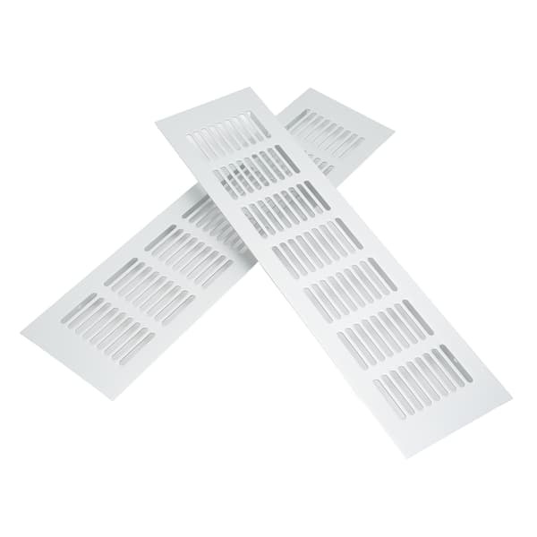 Aluminiumslegering Luftventil Gitter Sølv Rektangulær Ventilationsdæksel til Skab Garderobe RV Camper 80x300mm 3.14x11.81in
