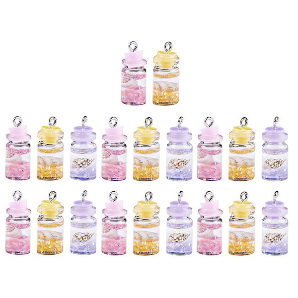 20st Wishing Bottle Charms Resin Flaska hänge Ädelsten Flaskor Berlocker