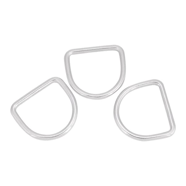 3 stk. D-ringe i rustfrit stål til vægtbælte, webbing, klatring, dykkerudstyr, stor
