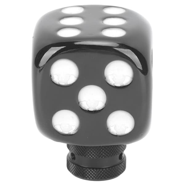 Terningeform Skiftehoved Resin Gearskifteknop Universal Passer til de fleste biler Sort Hvid