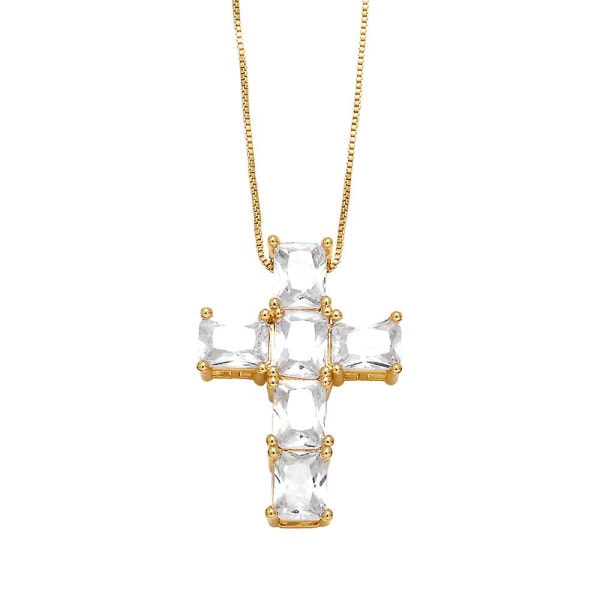 Halsband Vintage Zircon Cross Modesmycken Ac10020 Green