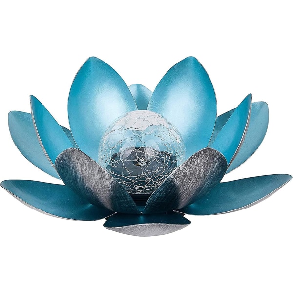 Solar Lotus Light Solar Lotus Flower Aurinkoenergialla toimiva Led Lotus -kukkalamppu Säröillä maapallon lasi Lotus Lighting Hehkuva Lootuskukka Puutarha Pihalle