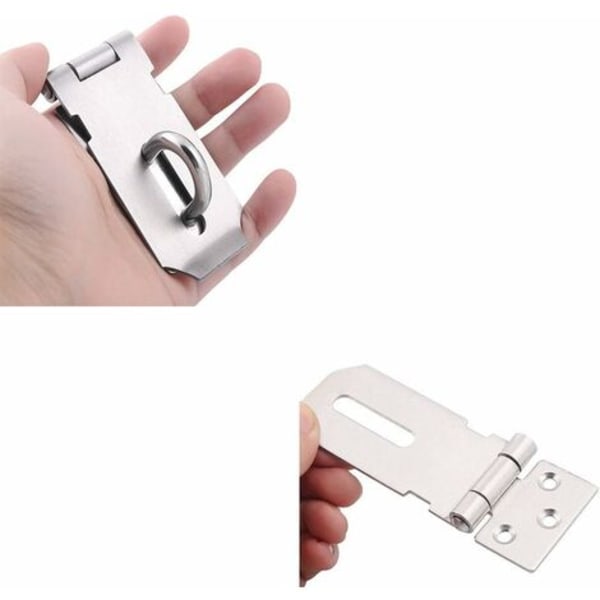 Hänglåshasp i rostfritt stål, Heavy Duty Hasp och häftklammer med skruvar, dörrlås, grindlås, skjul, hänglås 4 tum