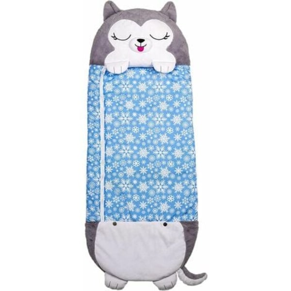 Happy Nappers 2-i-1 pude, der bliver til en sovepose, Husky, Grå, 1 enhed (pakke med 1)