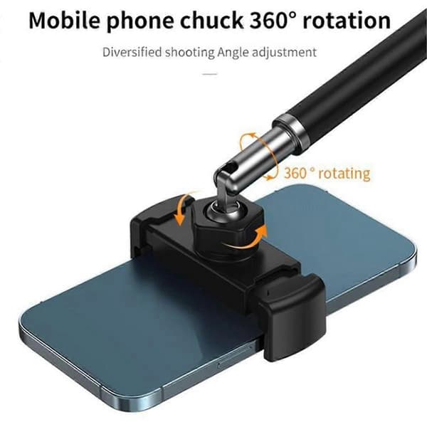 Overhead stativ til mobiltelefon Smartphone skrivebordsvideostativ med ringlys til bordfotografering
