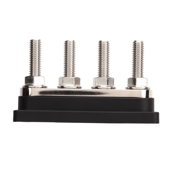 4-stolpet strømfordelingsblok 3/8 tommer M10 stud batteri samleskinne med dæksel DC 12V til 48V 300A til bil båd RV sort