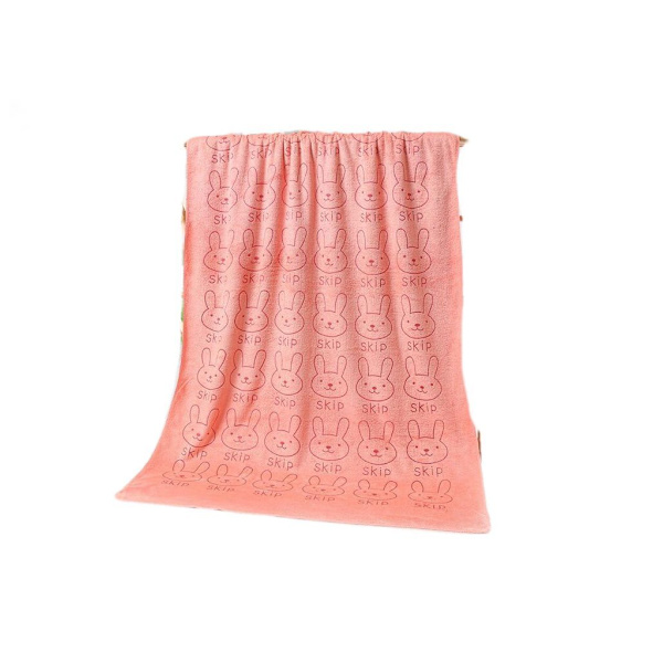 Mikrofiber badehåndkle 70*140 Absorberende tegneserietrykt mykt vanlig preget badehåndkle for voksne (oransje