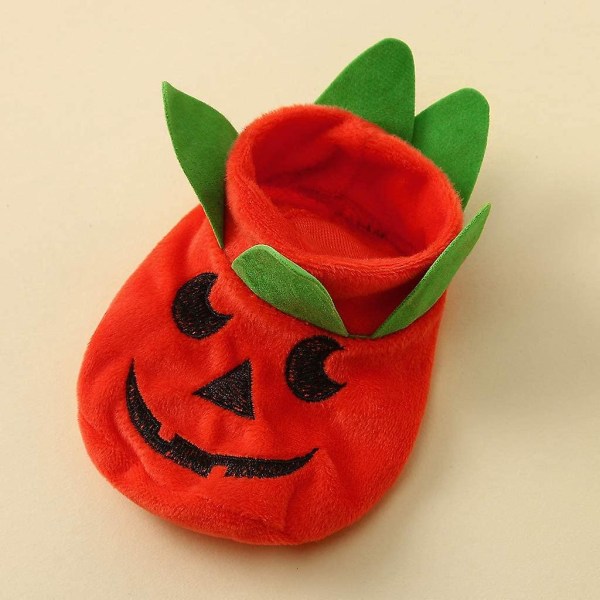 Toddler Halloween Pumpkin Fleece Jumpsuit Söt Varm Set 90