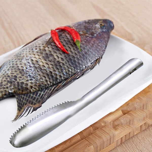 3 stk Rustfritt stål Fiskeskala Fjern skraping Hurtigrengjørende skreller skrapeverktøy
