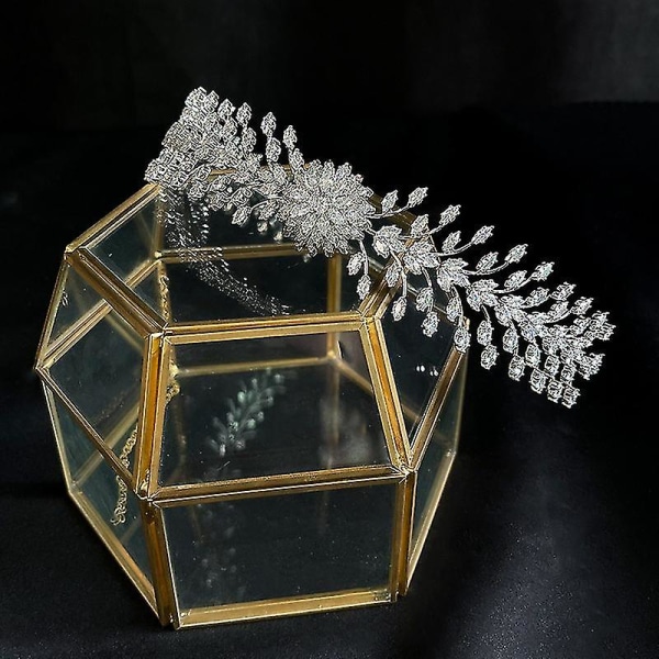 Rhinestone Indlagt Blomster Pandebånd Legering Blødt Hår Loops Pandehår Holder Hårtilbehør Til Kvinder Pige