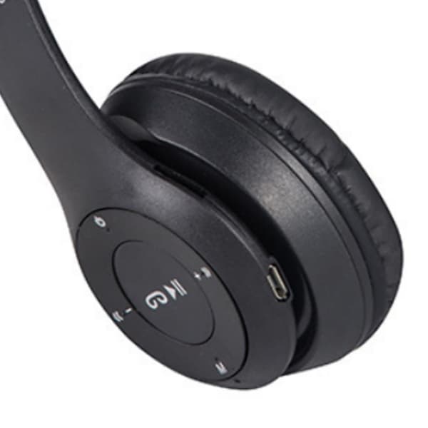 Bluetooth Trådløse Stereo Foldbare Over Ear Gaming Hovedtelefoner Sort