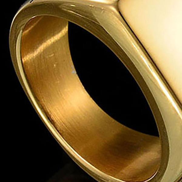 Giftering ensfarget fingerdekorasjon rustfritt stål menn Square Band fingerring til fest Silver US 7