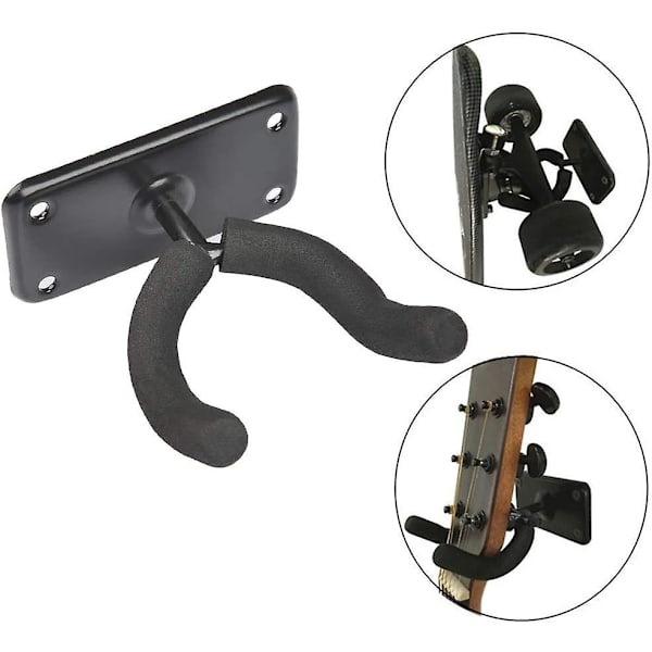 Vægmonteret Guitarkrog Sort Guitar Vægkrog Metal Ophæng Holder Til Guitar Banjo Ukulele