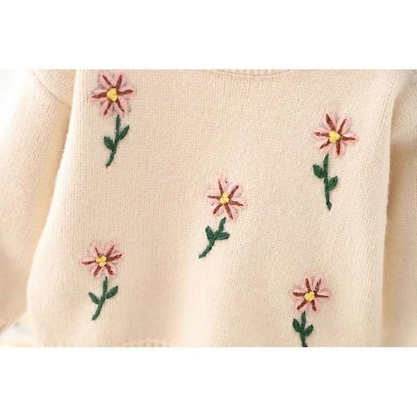 Piger Drenge Grim Juletrøje Jule Sweatshirt Langærmet Strikket Pullover BEIGE 120CM