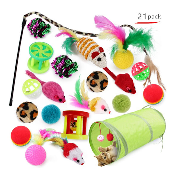 21 stk Cat Teaser Stick Plysmus Amazon Kombinationslegetøj Set No. 1